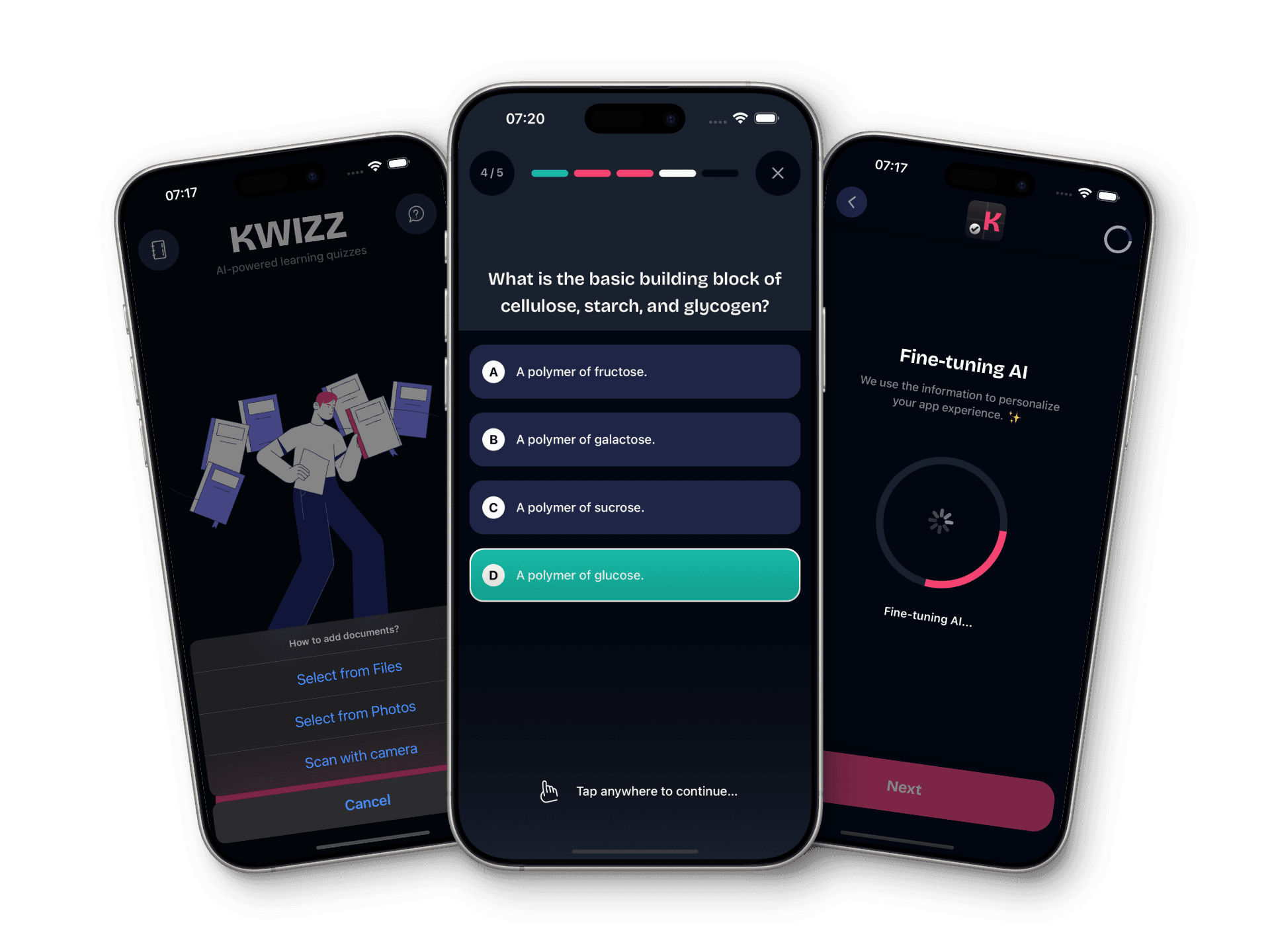 iPhone Screenshots of KWIZZ App